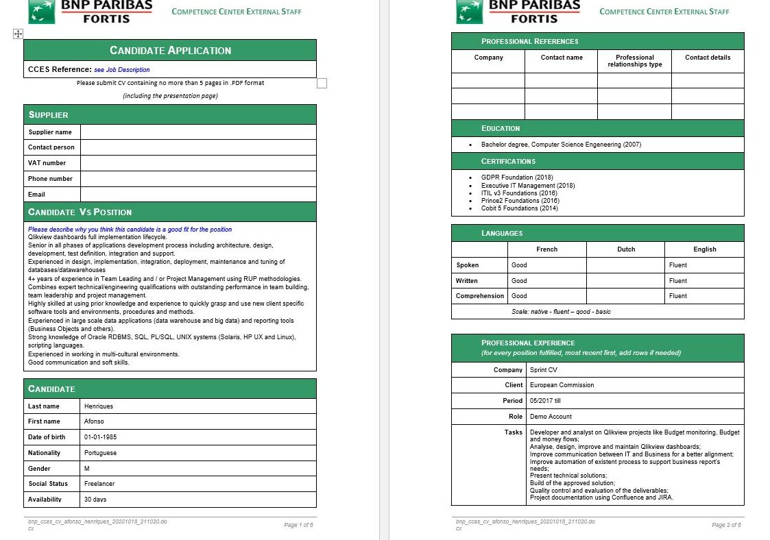 envoyer cv bnp paribas fortis